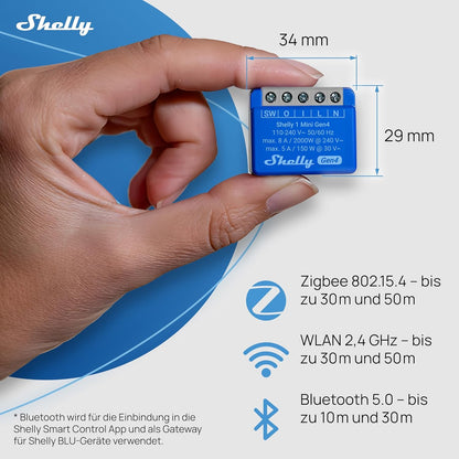 Smart Plug Shelly S4Sw-001X8Euu Bluetooth Wi-Fi Bluetooth 5.0