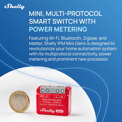 Smart Plug Shelly S4Sw-001P8Eu Bluetooth Wi-Fi Bluetooth 5.0