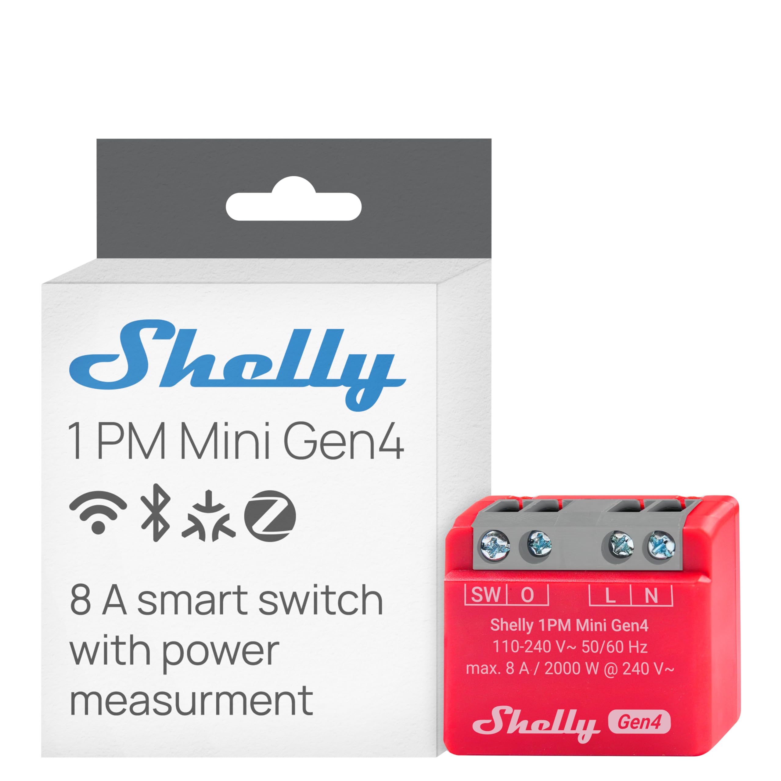 Smart Plug Shelly S4Sw-001P8Eu Bluetooth Wi-Fi Bluetooth 5.0