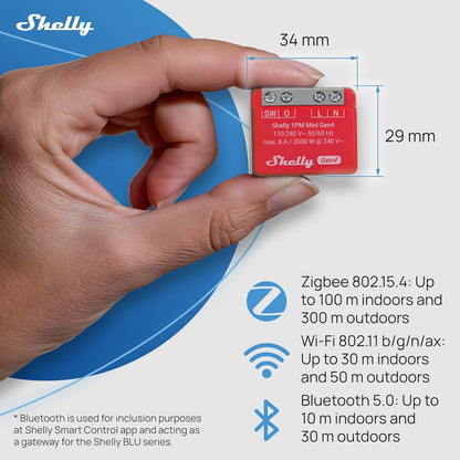 Smart Plug Shelly S4Sw-001P8Eu Bluetooth Wi-Fi Bluetooth 5.0