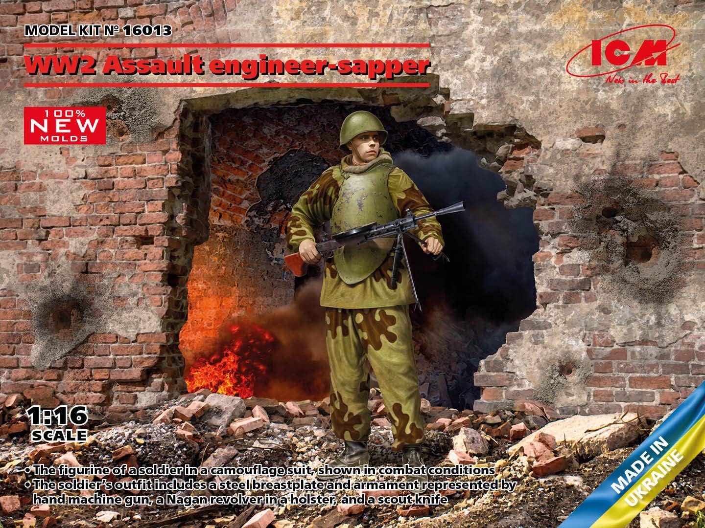 ICM 16013 1/16 World War II Soviet Army Assault Engineer Plastic Model