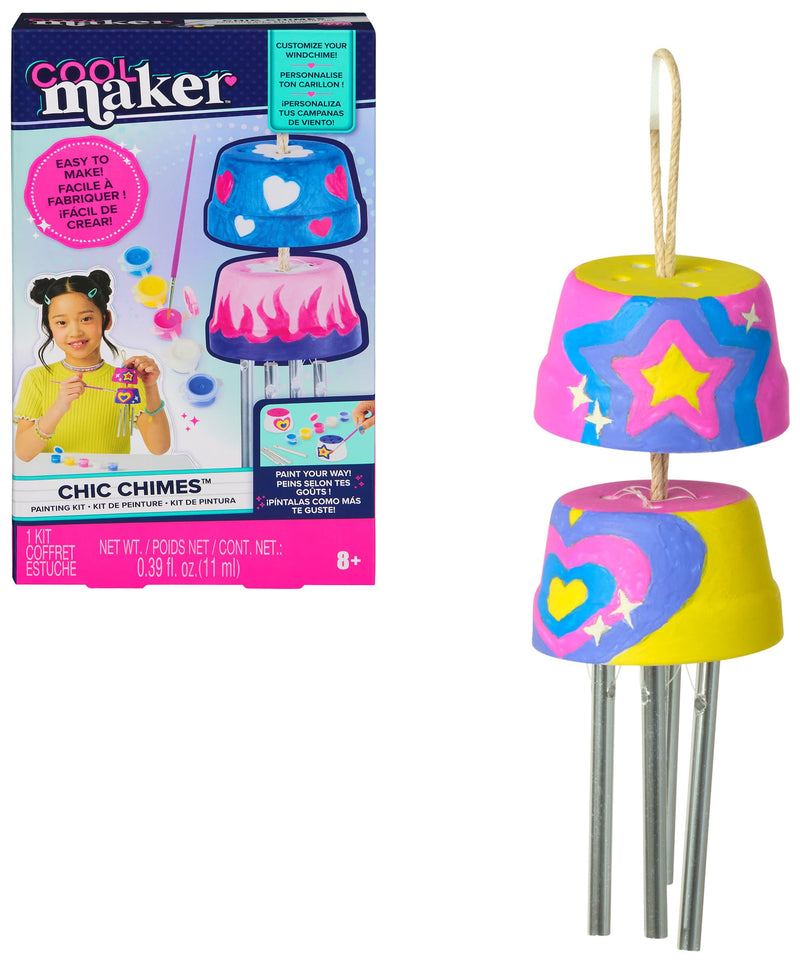 Cool MAKER, Chic Chimes Painting Kit with 5 Colours, Paint & Design a Stylish Windchime, Room Decor Arts and Crafts Kit, Kids Toys for Girls Ages 8 and up
