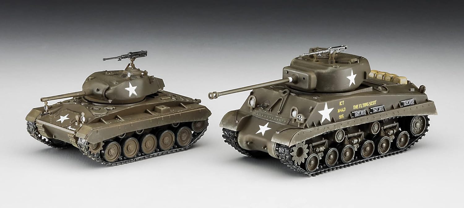 Hasegawa - 1/72 M4a3e Sherman En M24 Chaffee 2 Kits 30068