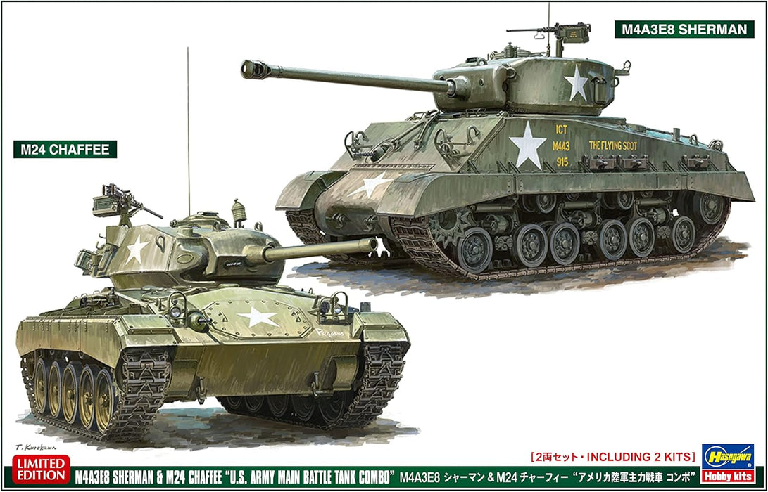 Hasegawa - 1/72 M4a3e Sherman En M24 Chaffee 2 Kits 30068