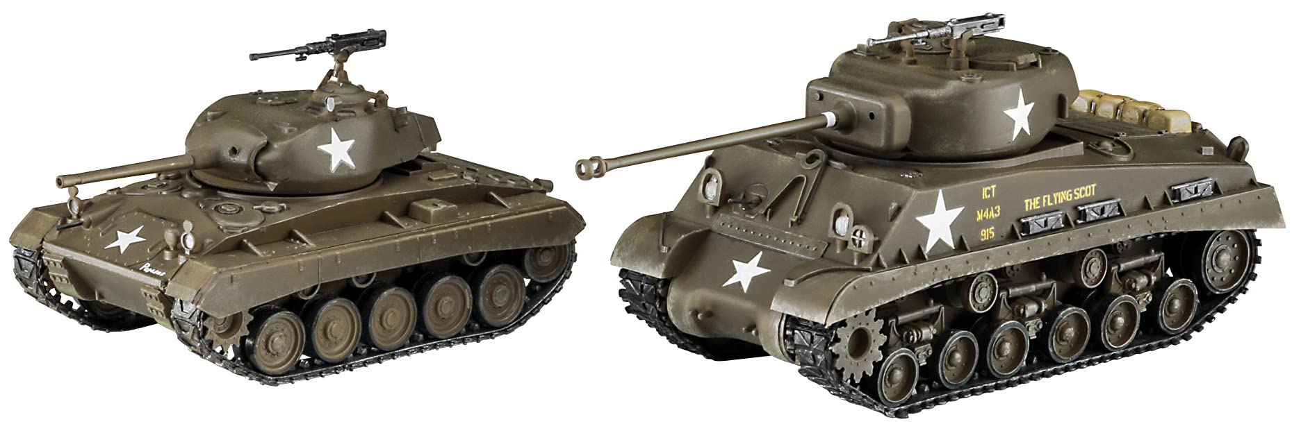 Hasegawa - 1/72 M4a3e Sherman En M24 Chaffee 2 Kits 30068