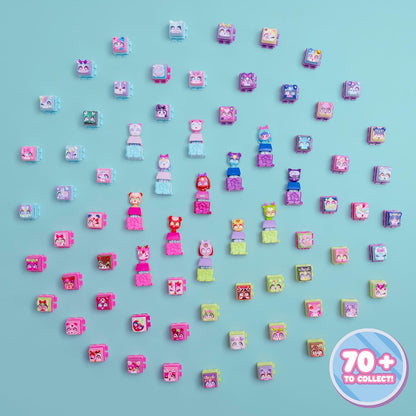 Deluxe Keychain - Includes 7 Clickable Keyboard Collectibles - 70 Characters To Find, Cute Themes & Rare Surprises - Girls Gifts and Collectables Ages 6 Plus, Pink
