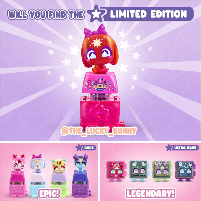 Deluxe Keychain - Includes 7 Clickable Keyboard Collectibles - 70 Characters To Find, Cute Themes & Rare Surprises - Girls Gifts and Collectables Ages 6 Plus, Pink