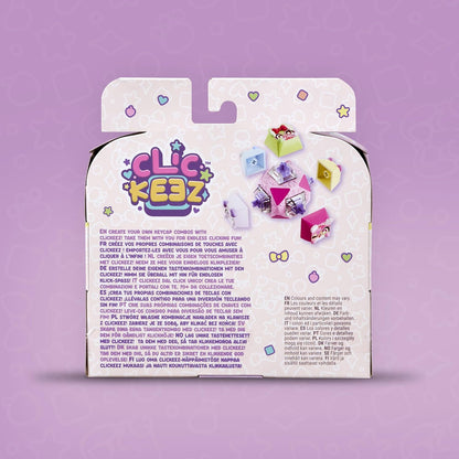 Deluxe Keychain - Includes 7 Clickable Keyboard Collectibles - 70 Characters To Find, Cute Themes & Rare Surprises - Girls Gifts and Collectables Ages 6 Plus, Pink