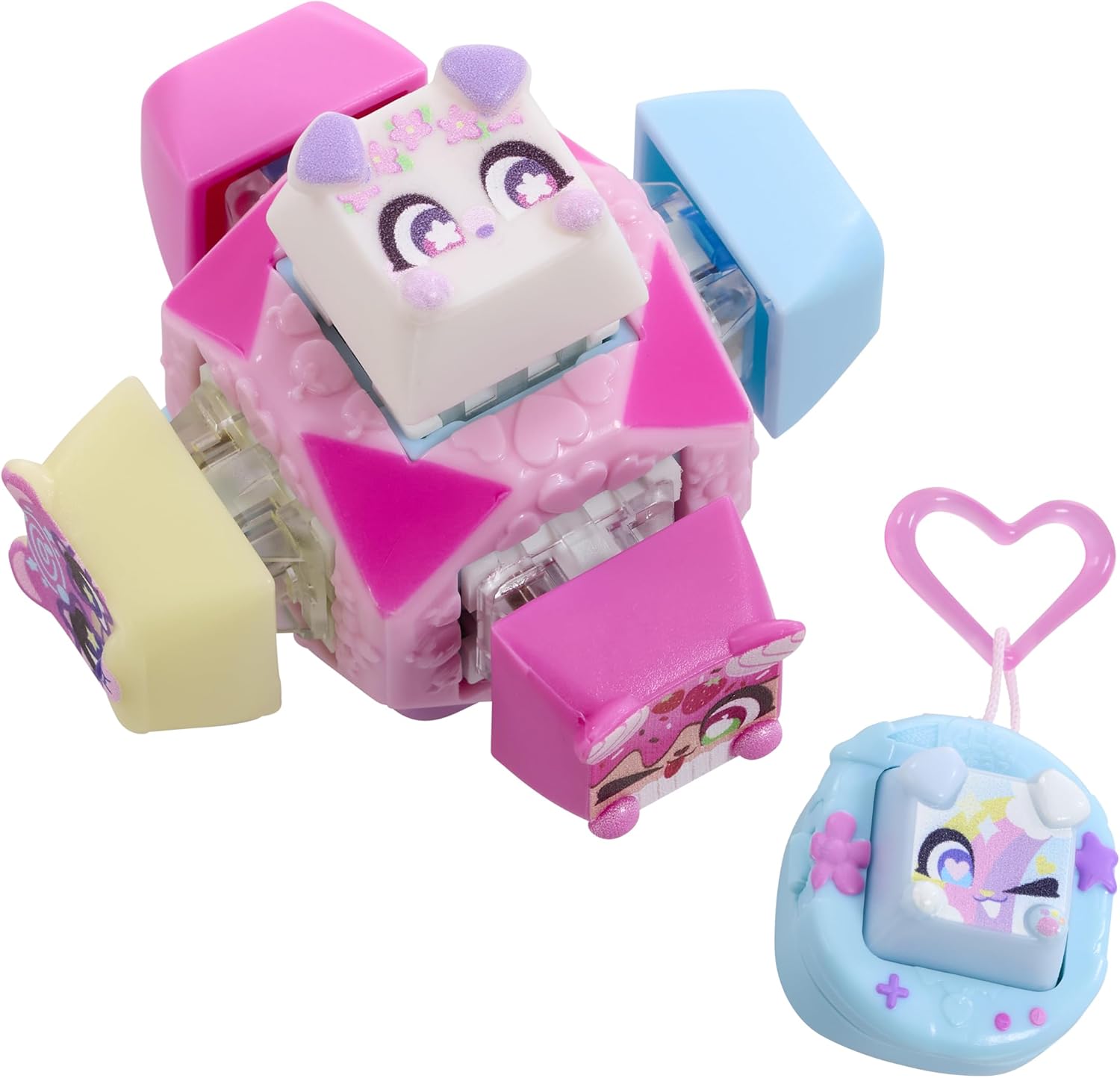 Deluxe Keychain - Includes 7 Clickable Keyboard Collectibles - 70 Characters To Find, Cute Themes & Rare Surprises - Girls Gifts and Collectables Ages 6 Plus, Pink