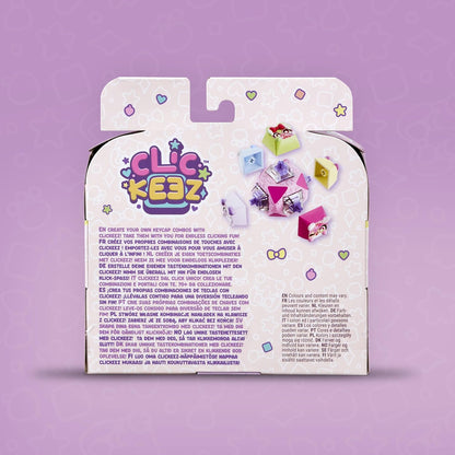 Deluxe Keychain - Includes 7 Clickable Keyboard Collectibles - 70 Characters To Find, Cute Themes & Rare Surprises - Girls Gifts and Collectables Ages 6 Plus, Pink