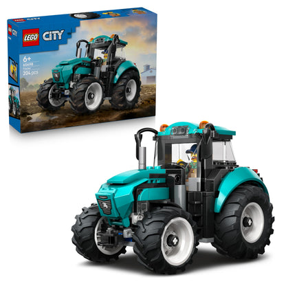 LEGO City Tractor Toy - Farm Vehicle Model Building Kit with a Farmer Minifigure - Birthday Gift Idea for 6+ Year Old Boys and Engineering Fans - 60498