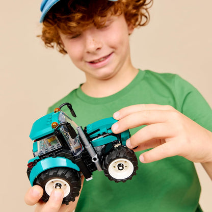 LEGO City Tractor Toy - Farm Vehicle Model Building Kit with a Farmer Minifigure - Birthday Gift Idea for 6+ Year Old Boys and Engineering Fans - 60498