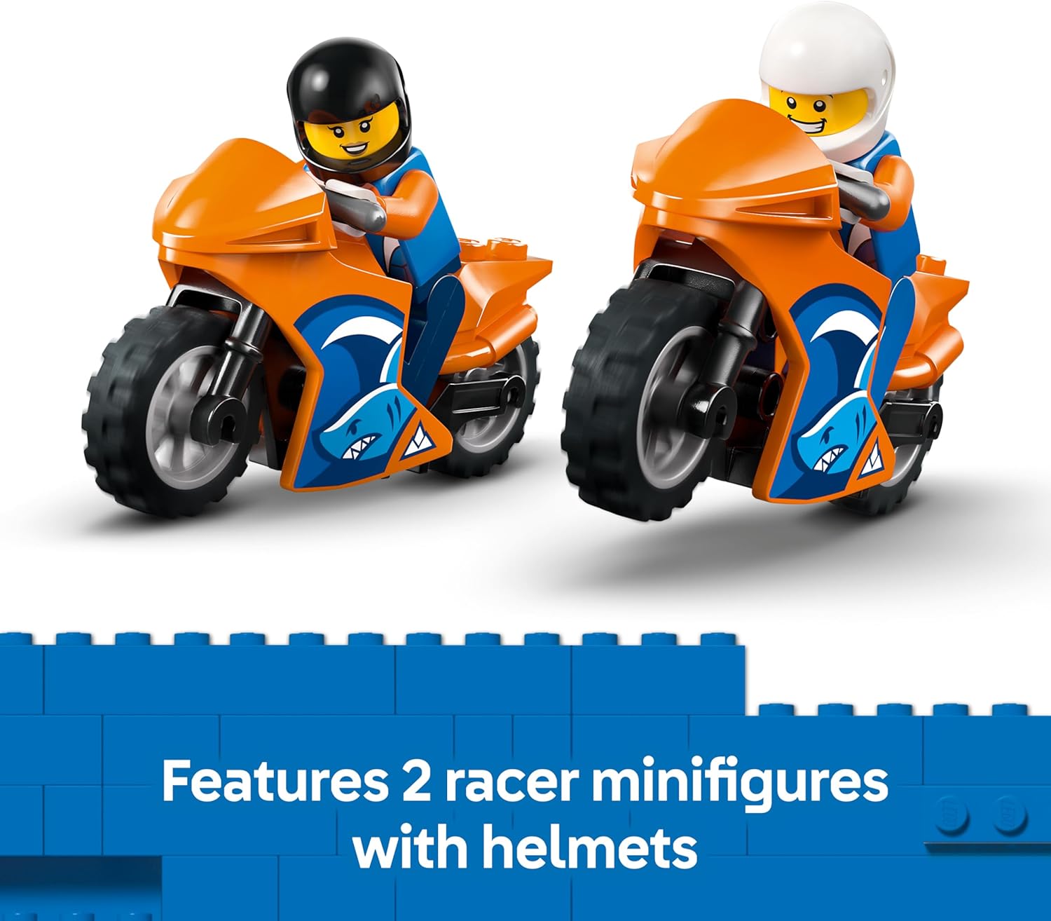 LEGO City Motorcycle Transporter - Fine Motor Skills Toy w/Flatbed Truck, 2 Motorbikes, 2 Minifigures, Ramp & Accessories - Birthday Gift for 4+ Year Old Boys - 60491