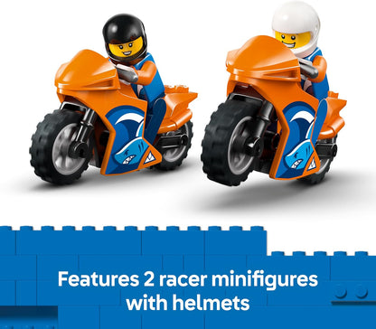 LEGO City Motorcycle Transporter - Fine Motor Skills Toy w/Flatbed Truck, 2 Motorbikes, 2 Minifigures, Ramp & Accessories - Birthday Gift for 4+ Year Old Boys - 60491