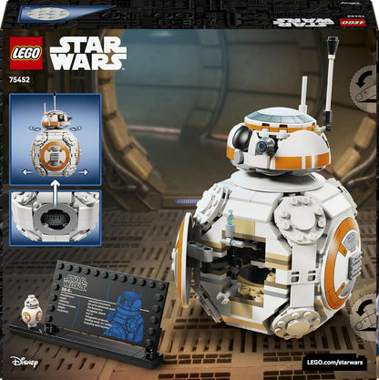 LEGO Star Wars 75452 BB-8 Astromech Droid Figure Model Kit - Building Toy w/a Spinning Head & Wheel - Bedroom Decor Idea - Gift for 10+ Year Old Boys, Girls & Fans