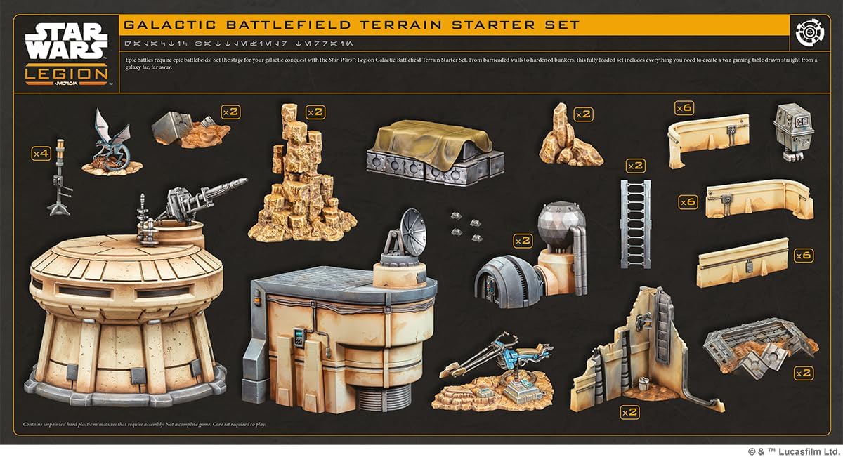 Asmodee | Star Wars Legion: Galactic Battlefield Terrain Starter Set | Miniatures Game Terrain | Ages 14+ | 2 Players | 90 Minutes Playing Time