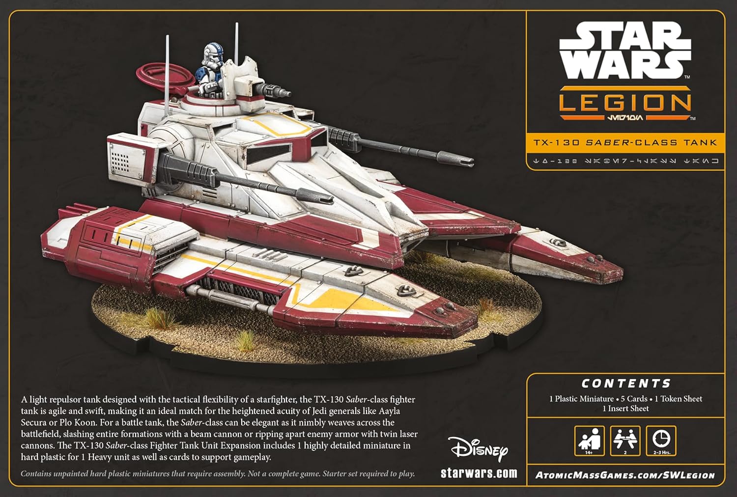 Asmodee | Star Wars Legion - TX-130 Saber Tank | Miniatures Tabletop Game | Ages 14+ | 2 Players | 3 Hours Playing Time