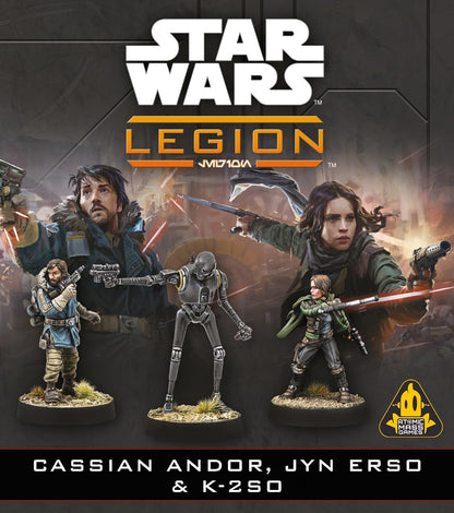 Asmodee | Star Wars Legion - Cassian Andor, Jyn Erso & K-2SO | Miniatures Tabletop Game | Ages 14+ | 2 Players | 3 Hours Playing Time