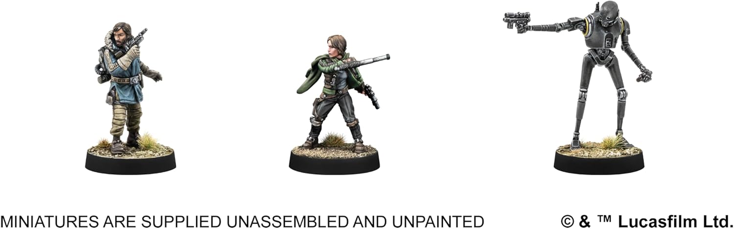 Asmodee | Star Wars Legion - Cassian Andor, Jyn Erso & K-2SO | Miniatures Tabletop Game | Ages 14+ | 2 Players | 3 Hours Playing Time