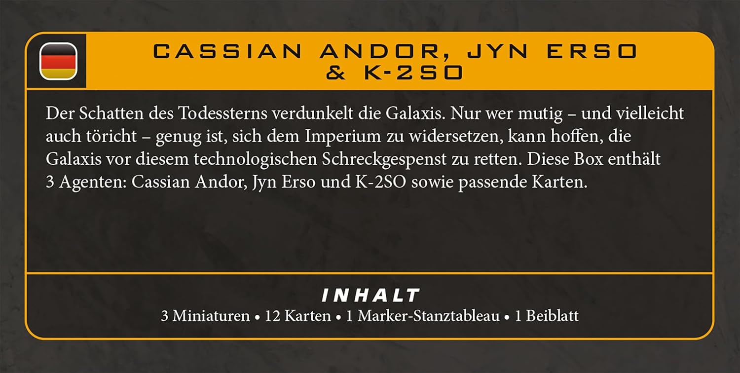 Asmodee | Star Wars Legion - Cassian Andor, Jyn Erso & K-2SO | Miniatures Tabletop Game | Ages 14+ | 2 Players | 3 Hours Playing Time