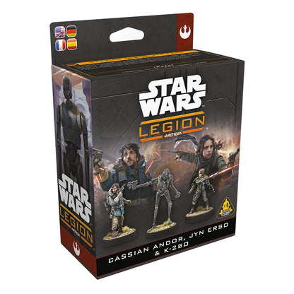 Asmodee | Star Wars Legion - Cassian Andor, Jyn Erso & K-2SO | Miniatures Tabletop Game | Ages 14+ | 2 Players | 3 Hours Playing Time