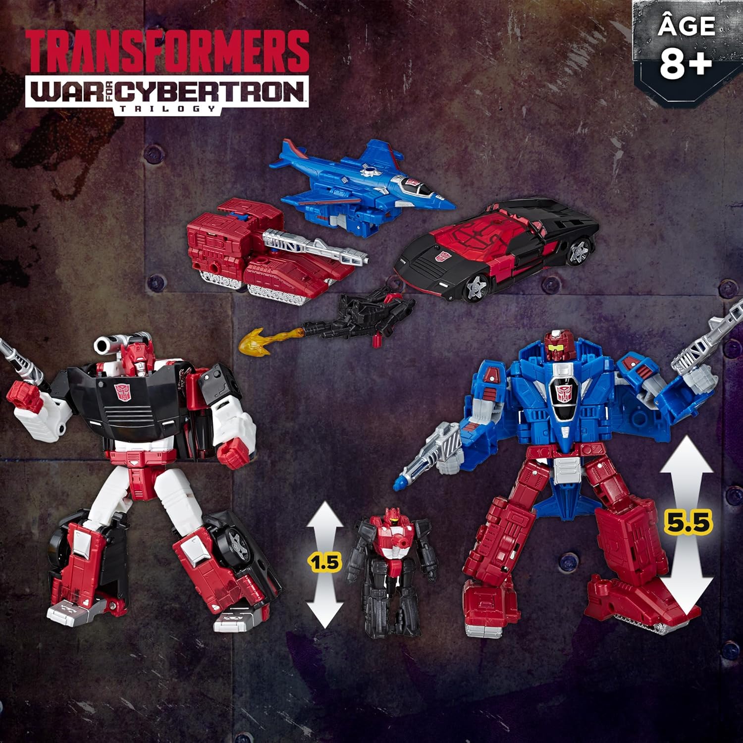 Transformers War for Cybertron WFC-S26 Autobot Alphastrike Counterforce 3-Pack of Converting Action Figures, Robot Toys for Ages 8+