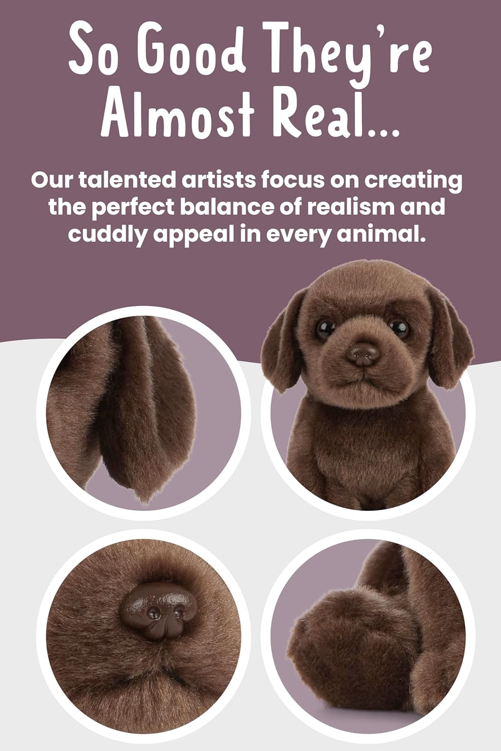 Living Nature Soft Toy - Chocolate Labrador Puppy (16cm), Brown