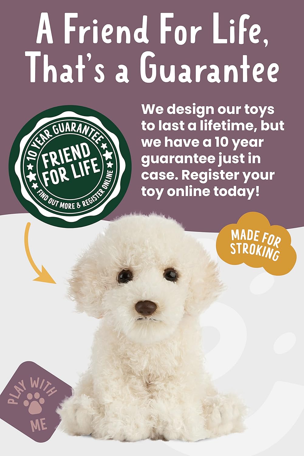Living Nature Labradoodle Puppy, Realistic Soft Cuddly Dog Toy, Naturli Eco-Friendly Plush, 16cm