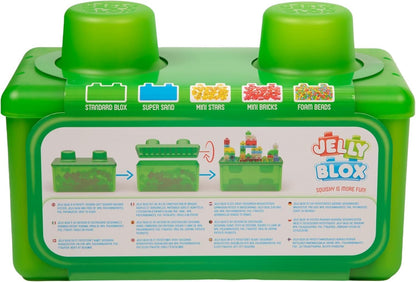 Jelly Blox 2-in-1 Storage Kit - Includes 30 Blocks - Toddler & Preschool Building Blocks Kids Can Squeeze, Stretch, Squish - Safety Tested & Ouch-Free - Tactile, Sensory Play Toy for Ages 2 Plus