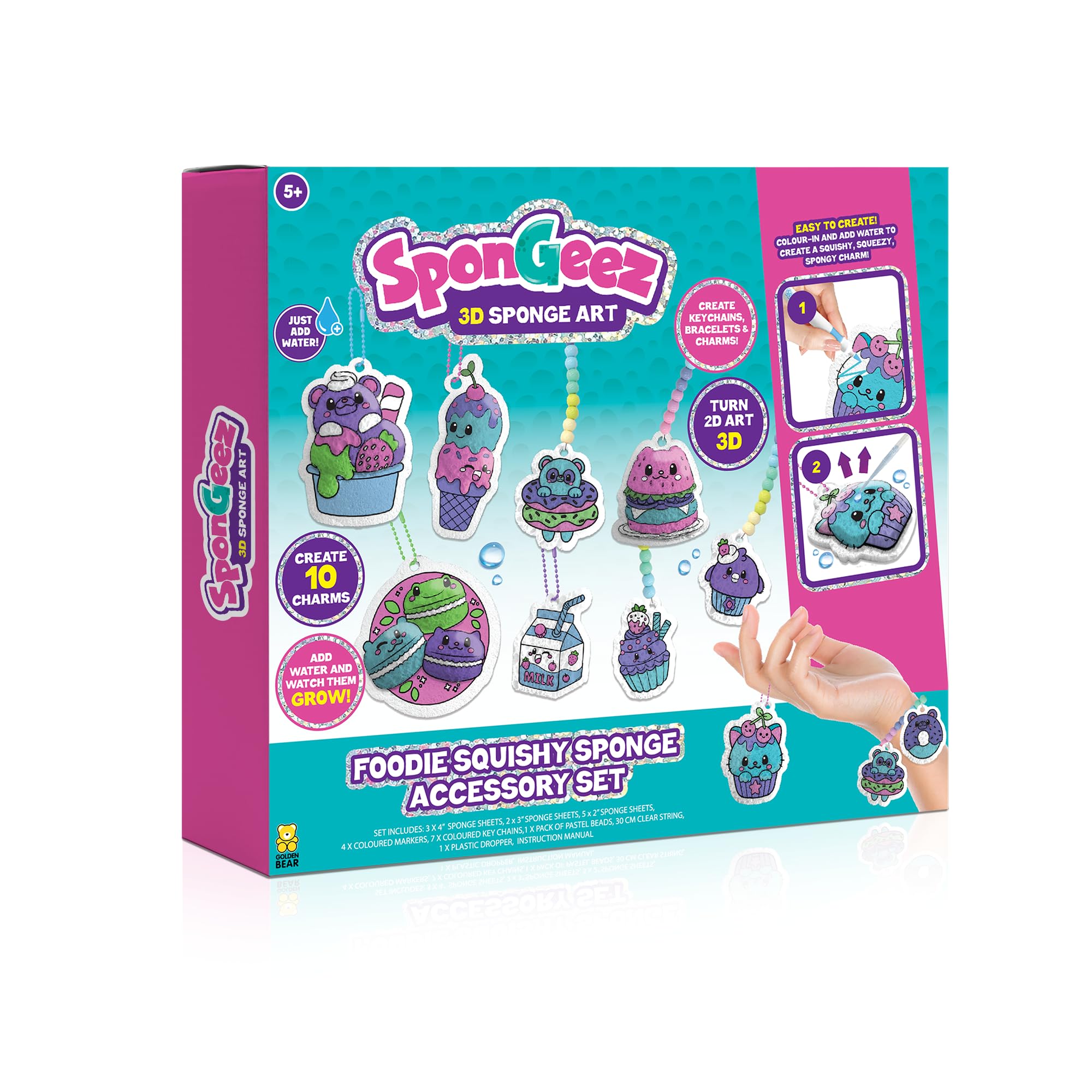 Foodie Squishy Sponge Art & Craft Kit for kids, Mess-Free Fun for Kids, Creative Activity, Gifts for Ages 4,5,6,7,8