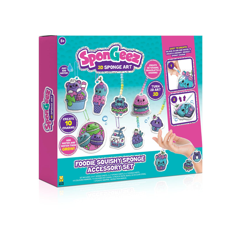 Foodie Squishy Sponge Art & Craft Kit for kids, Mess-Free Fun for Kids, Creative Activity, Gifts for Ages 4,5,6,7,8