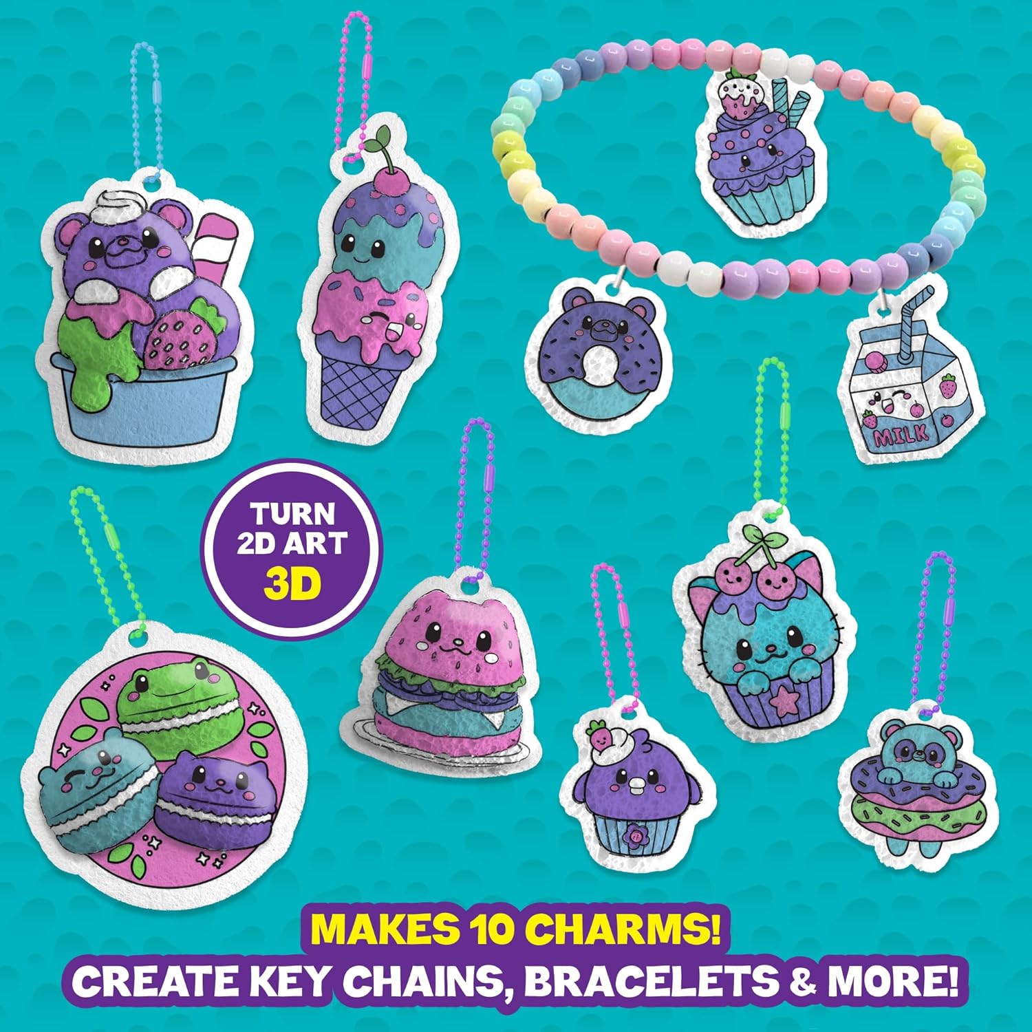 Foodie Squishy Sponge Art & Craft Kit for kids, Mess-Free Fun for Kids, Creative Activity, Gifts for Ages 4,5,6,7,8