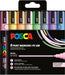 Uni-Ball 182556 - POSCA Marker Set, 8 acrylstiften pastel PC-5M, permanente marker 1,8-2,5 mm ronde punt