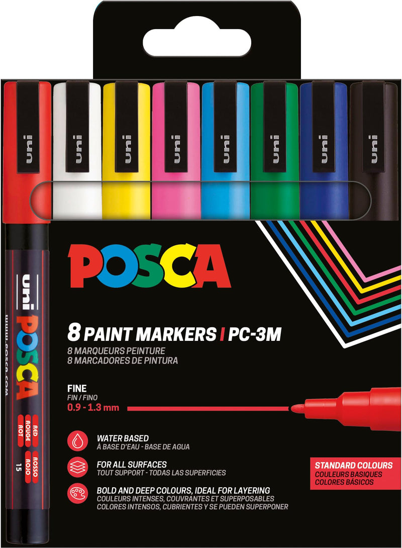POSCA Marker UNI PC-3M 8er Set Basic