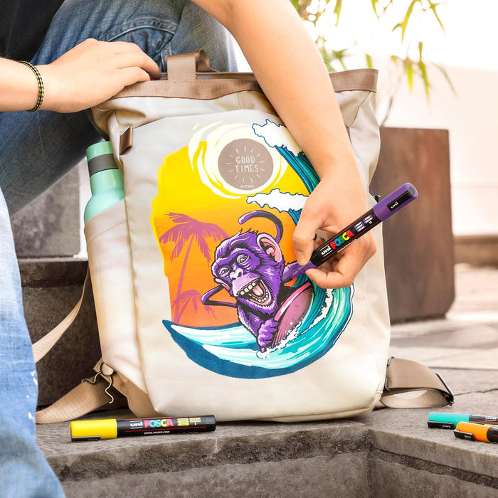 Uni-Ball 186558 - POSCA Marker Set, 8 acrylstiften PC-3M, permanente marker 0,9-1,3 mm ronde punt