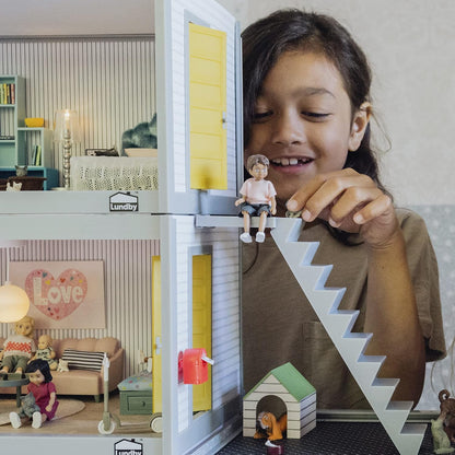 Lundby Poppenhuis accessoires - trappen voor poppenhuis - 20,5 cm spel huis trap voor minipoppen 11 cm - leeftijd 3+, schaal 1:18