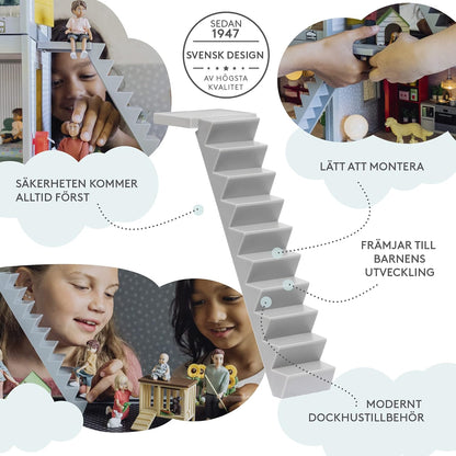 Lundby Poppenhuis accessoires - trappen voor poppenhuis - 20,5 cm spel huis trap voor minipoppen 11 cm - leeftijd 3+, schaal 1:18