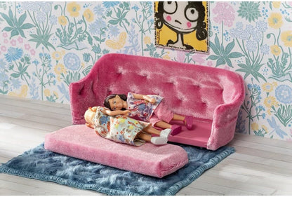 LUNDBY Poppenhuis Meubels Woonkamersets – Poppenhuis Accessoires – 7-delig – voor 11 cm Mini Poppen, Leeftijd 4+ 1:18