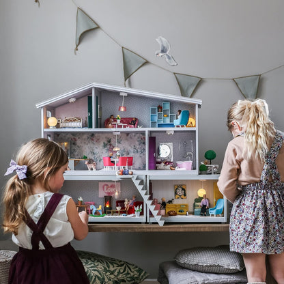 Lundby 60-306100 - Badkamermeubelen poppenhuis - Meubelset 5-delig - Poppenhuisaccessoires - Meubels - Wastafel - WC - Badmeubel - Accessoires - vanaf 4 jaar - 11 cm poppen - Minipoppen 1:18