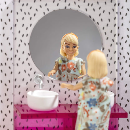 Lundby 60-306100 - Badkamermeubelen poppenhuis - Meubelset 5-delig - Poppenhuisaccessoires - Meubels - Wastafel - WC - Badmeubel - Accessoires - vanaf 4 jaar - 11 cm poppen - Minipoppen 1:18