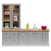 LUNDBY Dolls House Furniture Kitchen Sink Cupboard Drawers – Doll House Accessories LED Lights in Cabinet – 8-pieces – for 11 cm Mini Dolls – Age 4+, 1 :18