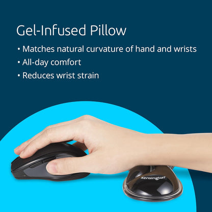 Kensington Slim Duo Gel Mouse and Trackball Wrist Rest, 192 x 72 x 22mm, Ergonomic Support for Wrist Strain and Discomfort, Compatible with Low Profile Mice and Trackballs, Black/Grey (K62438WW)