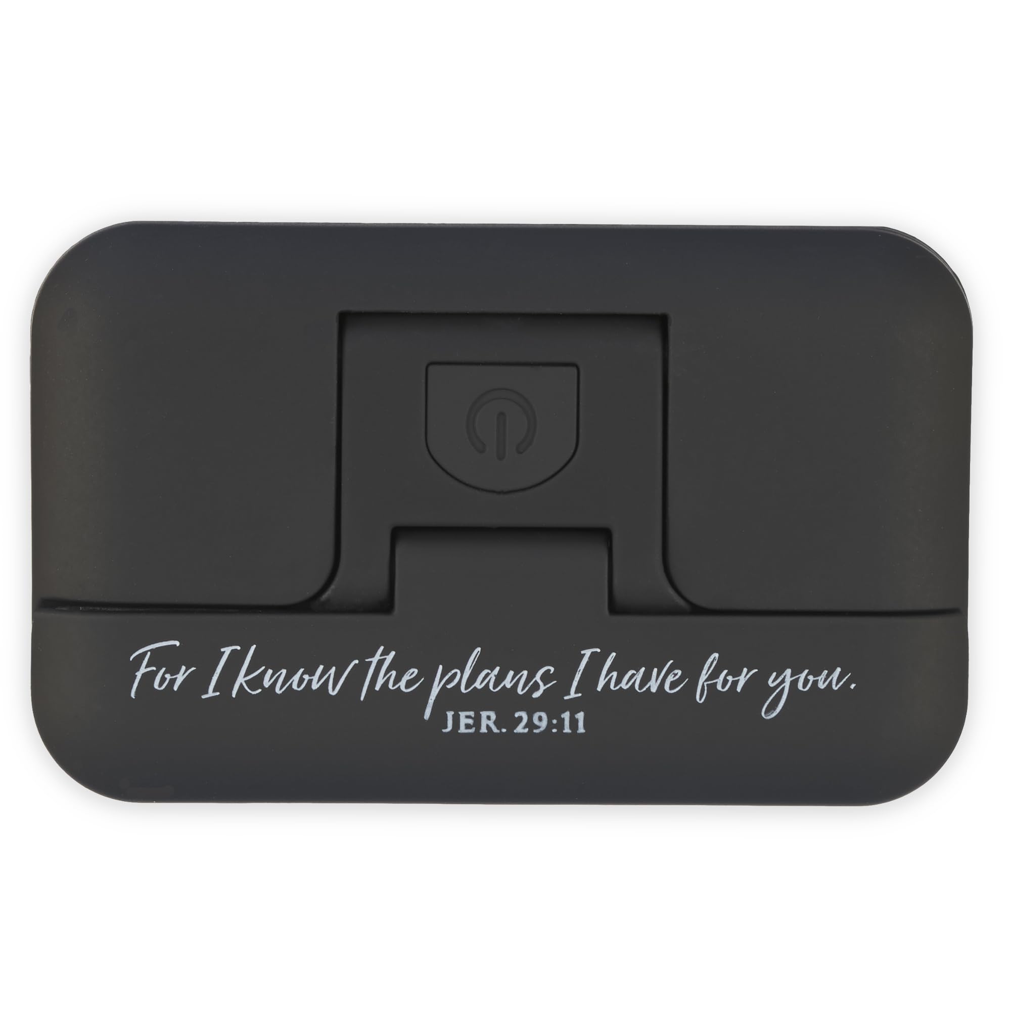 I Know The Plans Jeremiah 29:11 Adjustable Magnetic Clip LED Book Light for Reading in Bed, Crafts, Sewing, Car Trips | 3 Modes: Bright, Dim, Pulse/Strobe, Black