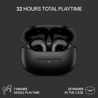 Urbanista Palermo Cuffie In‑Ear True Wireless con ANC - Autonomia 32h, Multipoint Bluetooth, IPX4, Custodia Tascabile