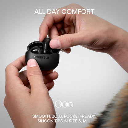 Urbanista Palermo Cuffie In‑Ear True Wireless con ANC - Autonomia 32h, Multipoint Bluetooth, IPX4, Custodia Tascabile