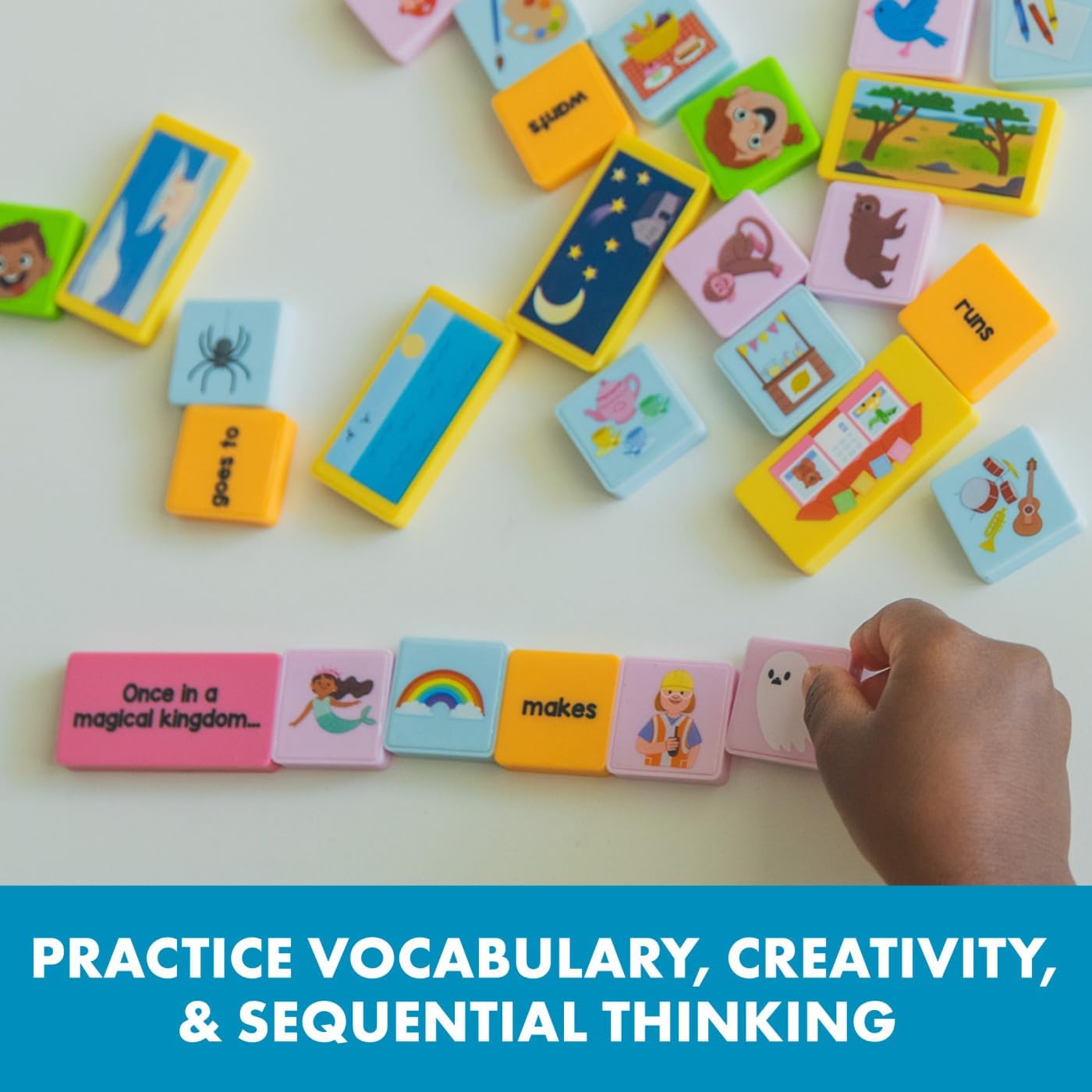 Learning Resources Dominós de Contar Historias – Juego Educativo de Lenguaje con 75 Piezas – Desarrollo de Vocabulario y Creatividad – Niños 3–5 Años – Regalo Educativo para Niños