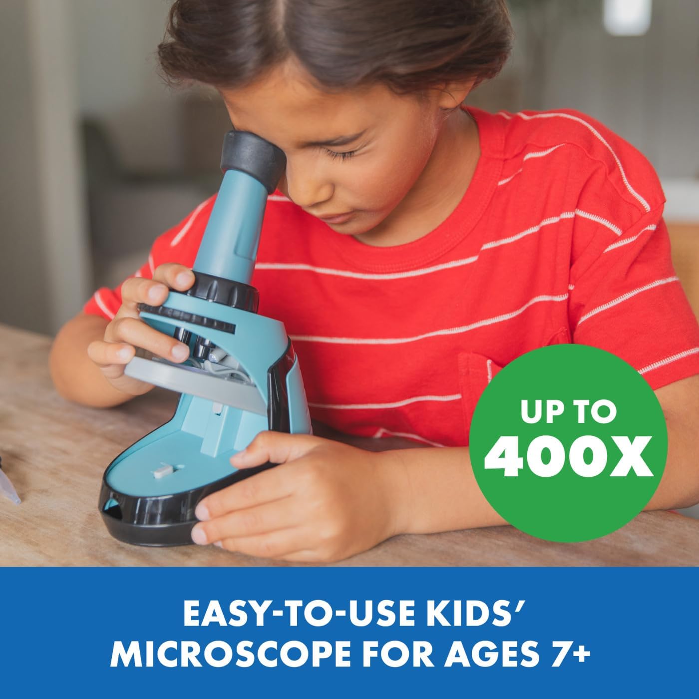 Learning Resources GeoSafari Kinder‑Mikroskop‑Set 50–400×, 28Teile – Wissenschaftsspaß ab 7Jahren, Türkis/Ausflug, einfarbig (Getaway Solids