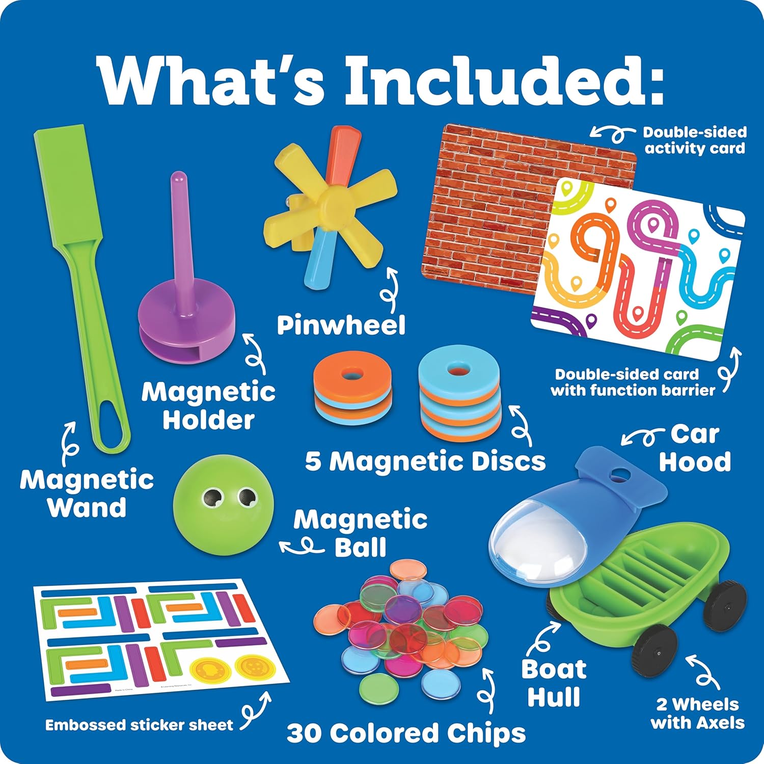 Learning Resources STEM Explorers Magnetworks Mega Magnets Set, Ages 5+, Magnetic Science Kit for Kids, 46-Piece STEM Toy, Physics Experiment Set for Home & Classroom