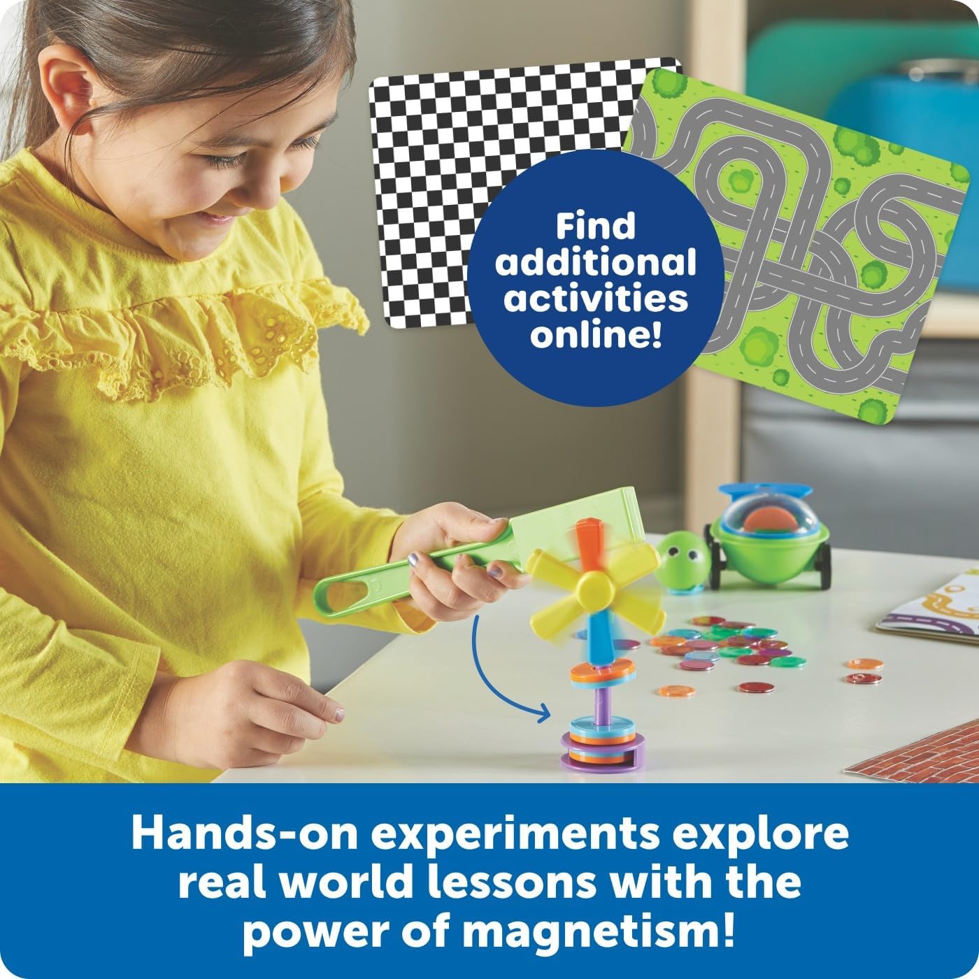 Learning Resources STEM Explorers Magnetworks Mega Magnets Set, Ages 5+, Magnetic Science Kit for Kids, 46-Piece STEM Toy, Physics Experiment Set for Home & Classroom