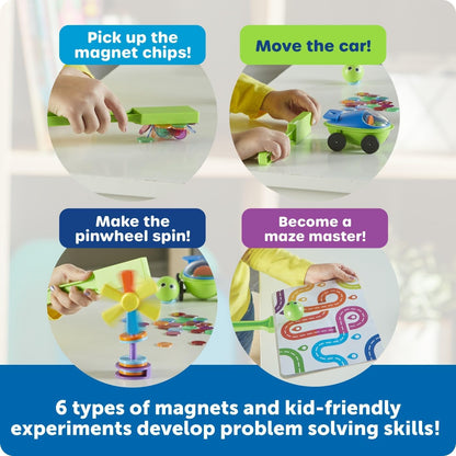 Learning Resources STEM Explorers Magnetworks Mega Magnets Set, Ages 5+, Magnetic Science Kit for Kids, 46-Piece STEM Toy, Physics Experiment Set for Home & Classroom